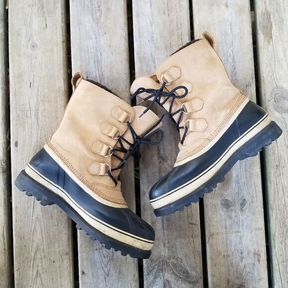 Sorel Caribou Leather Iconic Winter Snow Duck Boots Waterproof Wool Blend Liners main image 8